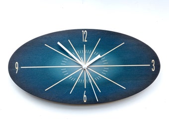 Objectify Oval Dark Blue Fade Wall Clock