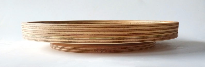 Objectify Ferns Wooden Lazy Susan or Fruit Bowl Rotating Tray with Lip image 5