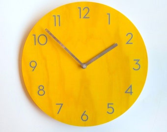 Objectify Mustard Shade Wall Clock With Neutra Numerals