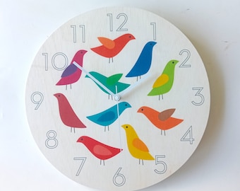 Objectify Bird Flock Wall Clock with Neutra Numerals