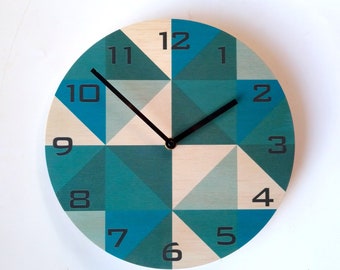 Objectify Dark Teal Grid Wall Clock