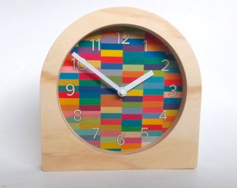 Objectify Color Block Desk Clock with Numerals