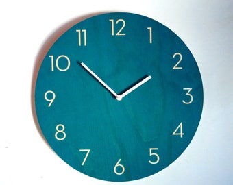 Objectify Teal Wall Clock With Neutra Numerals