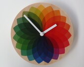 Objetivar el reloj de pared de abanico del arco iris