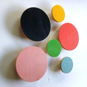 Ensemble de 3 crochets muraux à bouton de contreplaqué objectif - Amovible