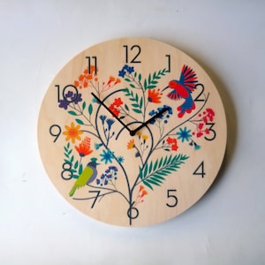 Objectify Bird Tree Wall Clock with Neutra Numerals