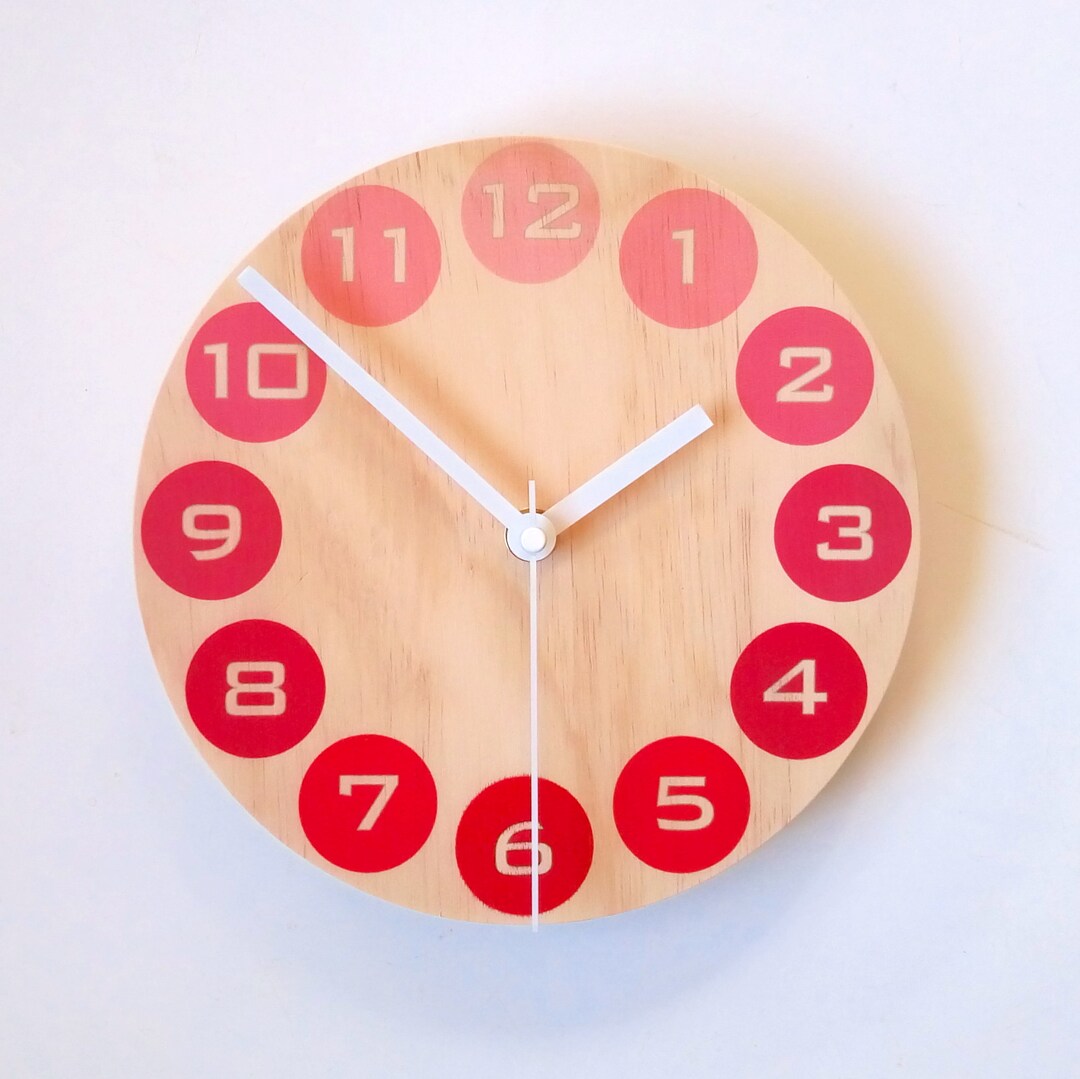 Objectify Pink and Red Dots Wall Clock Etsy