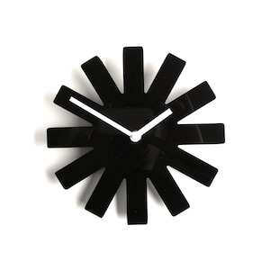 Black Asterisk Wall Clock: Mid Century Modern Silent Clock (16 inch)