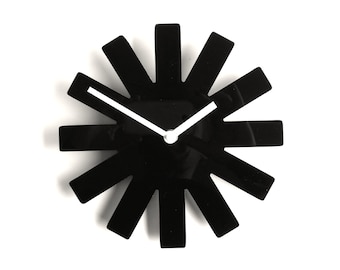 Objectify Black Asterisk Outline Wall Clock - Large Size