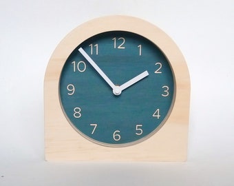 Objectify Dark Blue Desk Clock with Numerals