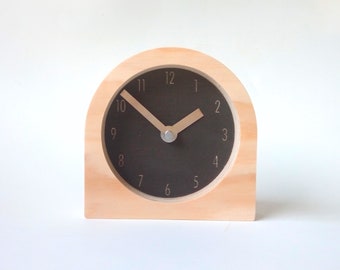 Objectify Charcoal Shade Desk Clock with Numerals