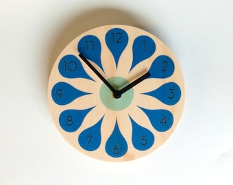 Objectify Blue Bloom Wall Clock With Numerals