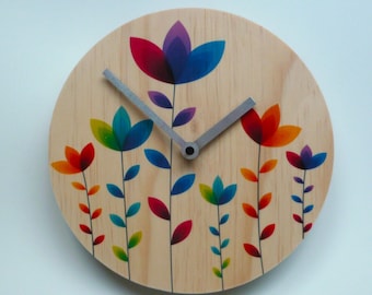 Objectify Rainbow Blooms Wall Clock