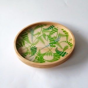 Objectify Ferns Wooden Lazy Susan or Fruit Bowl Rotating Tray with Lip image 3