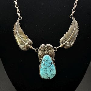 インディアンジュエリー ターコイズネックレス sterling t.yazzie