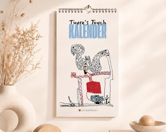 Kinderkunst Wandkalender | Handgemaakt | Kindertekeningen | Eeuwigdurende verjaardagskalender | Esthetisch | Uniek cadeau | Tuure's Touch