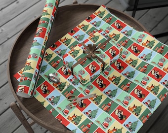 Cute Cats Christmas Pattern Wrapping Papers | Holiday Cat Wrapping Paper