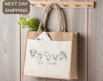 Bolsa de tela personalizada para veterinario, accesorio de agradecimiento para técnicos veterinarios, regalo para veterinarios, idea de regalo para futuros veterinarios, graduación de la facultad de veterinaria.