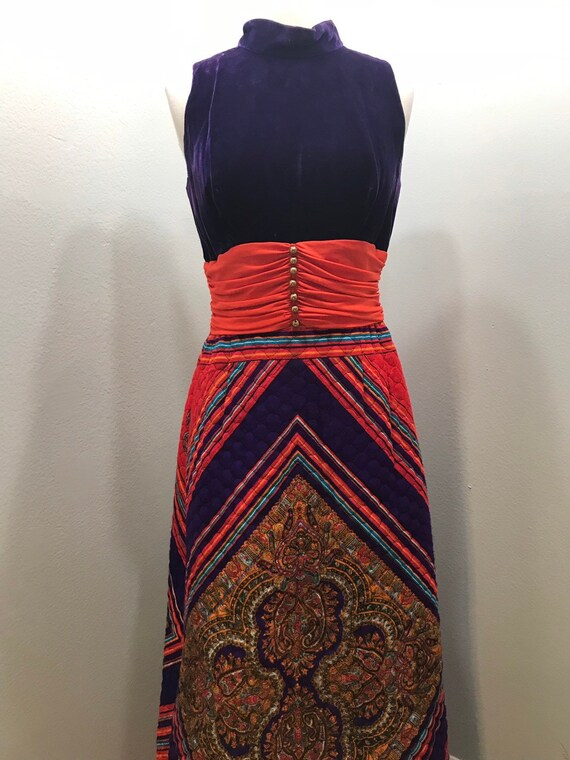 1960's Quilted Hostess Dress