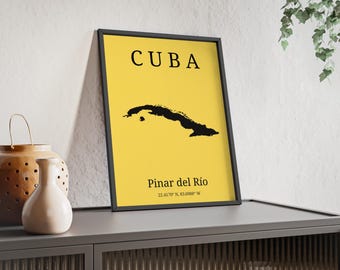 Gepersonaliseerde canvaskaart van Cuba | Kies je provincie | Minimalistische Cubaanse decoratie | Wajira