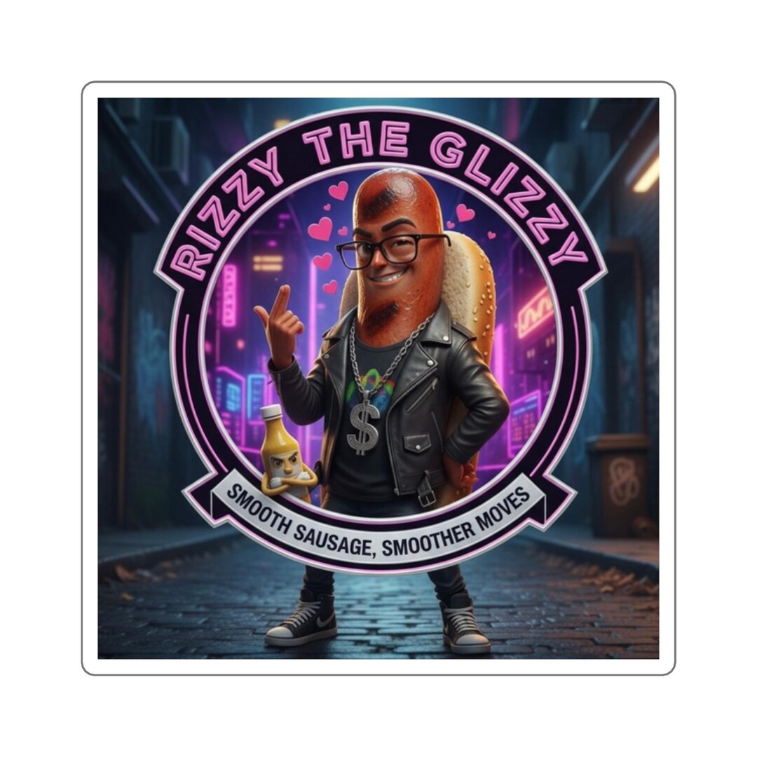 Rizzy the Glizzy - Square Sticker - Etsy