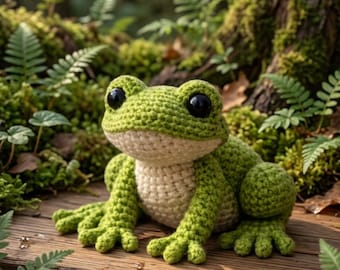 Realistisch haakpatroon kikker, amigurumi-pdf, zelfstudie pluche speelgoed (digitale download)