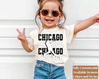 Camiseta infantil de béisbol de Chicago estilo vintage para el día del partido | Conjunto para niños pequeños y jóvenes al estilo de los White Sox | Linda camiseta de la liga infantil | C063