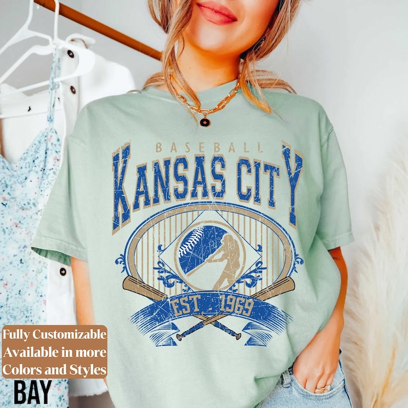 Comfort Colors Kansas City Baseball Shirt Vintage Game Day Tee | Royals Style Retro Fan Shirt | Kansas City Baseball Gift | C098 image 13
