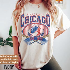 Comfort Colors Chicago Baseball Shirt Vintage Game Day Tee | Cubs Style Retro Fan Shirt | Chicago Baseball Gift | C091