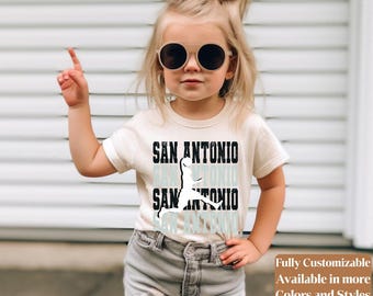 Camiseta infantil de baloncesto de San Antonio, estilo vintage, para el día del partido | Camiseta infantil estilo Spurs | Regalo para pequeños aficionados | C143