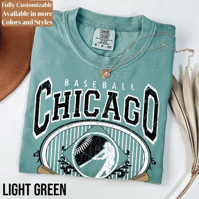 Comfort Colors Chicago Baseball Shirt Vintage Game Day Tee | White Sox Style Retro Fan Shirt | Chicago Baseball Gift | C092 image 16