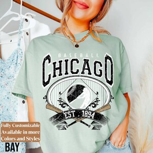 Comfort Colors Chicago Baseball Shirt Vintage Game Day Tee | White Sox Style Retro Fan Shirt | Chicago Baseball Gift | C092 image 13