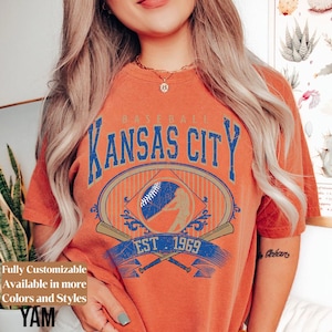 Comfort Colors Kansas City Baseball Shirt Vintage Game Day Tee | Royals Style Retro Fan Shirt | Kansas City Baseball Gift | C098 image 8