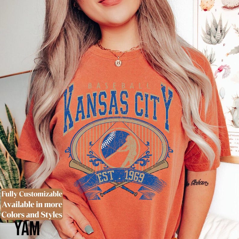 Comfort Colors Kansas City Baseball Shirt Vintage Game Day Tee | Royals Style Retro Fan Shirt | Kansas City Baseball Gift | C098 image 8