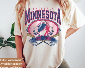 Camiseta Comfort Colors Minnesota Baseball estilo vintage para el día del partido | Camiseta retro para aficionados estilo Twins | Regalo de béisbol de Minnesota | C103