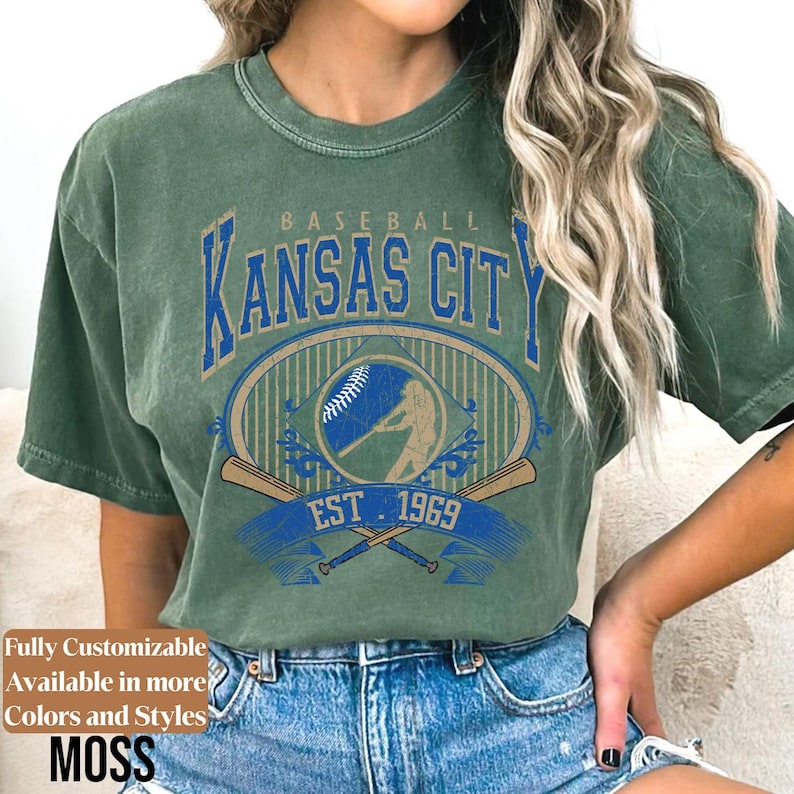 Comfort Colors Kansas City Baseball Shirt Vintage Game Day Tee | Royals Style Retro Fan Shirt | Kansas City Baseball Gift | C098 image 11