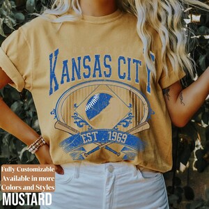 Comfort Colors Kansas City Baseball Shirt Vintage Game Day Tee | Royals Style Retro Fan Shirt | Kansas City Baseball Gift | C098 image 9