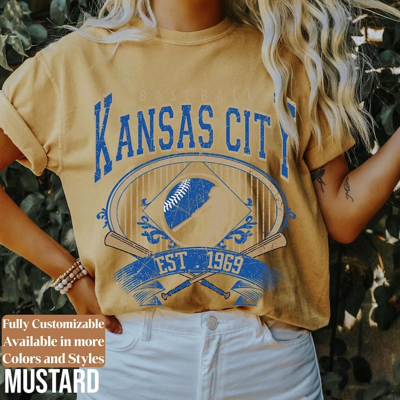 Comfort Colors Kansas City Baseball Shirt Vintage Game Day Tee | Royals Style Retro Fan Shirt | Kansas City Baseball Gift | C098 image 9