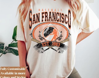 Camiseta de béisbol Comfort Colors San Francisco estilo vintage para el día del partido | Camiseta retro para aficionados estilo Giants | Regalo de béisbol de San Francisco | C110