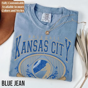Comfort Colors Kansas City Baseball Shirt Vintage Game Day Tee | Royals Style Retro Fan Shirt | Kansas City Baseball Gift | C098 image 14