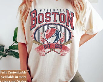 Camiseta Comfort Colors Boston Baseball Vintage Game Day | Camiseta retro estilo Red Sox para aficionados | Regalo de béisbol de Boston | C090