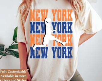 Camiseta Comfort Colors New York Basketball Vintage Game Day | Camiseta retro estilo Knicks para aficionados | Regalo de baloncesto de Nueva York | C136