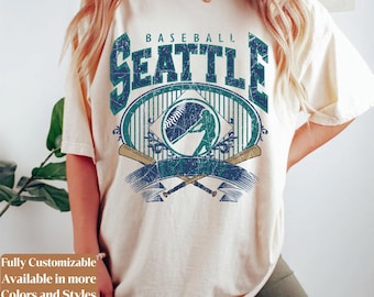 Camiseta Comfort Colors Seattle Baseball Vintage Game Day | Camiseta retro estilo Mariners para aficionados | Regalo de béisbol de Seattle | C111