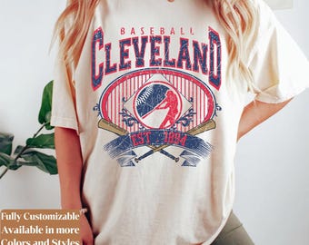 Camiseta Comfort Colors Cleveland Baseball Vintage Game Day | Camiseta retro para aficionados estilo Guardians | Regalo de béisbol de Cleveland | C094