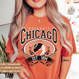 Comfort Colors Chicago Baseball Shirt Vintage Game Day Tee | White Sox Style Retro Fan Shirt | Chicago Baseball Gift | C092 image 8