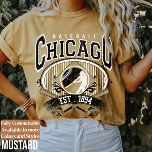 Comfort Colors Chicago Baseball Shirt Vintage Game Day Tee | White Sox Style Retro Fan Shirt | Chicago Baseball Gift | C092 image 9