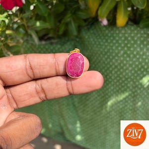 Dainty 18k Gold Garnet Charm Pendant: Handmade Birthstone Jewelry