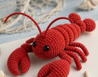 Amigurumi Lobster Crochet Pattern PDF – Realistic Sea Creature Plush Tutorial, Beginner Friendly Ocean Animal Toy, Instant Download