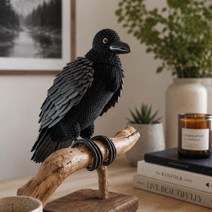 Realistiskt Amigurumi Sinful Raven Virkmönster PDF
