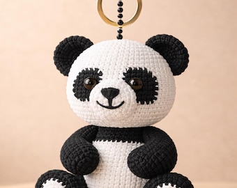 Crochet Panda Keychain Pattern | Velvet Amigurumi Charm (PDF Pattern)